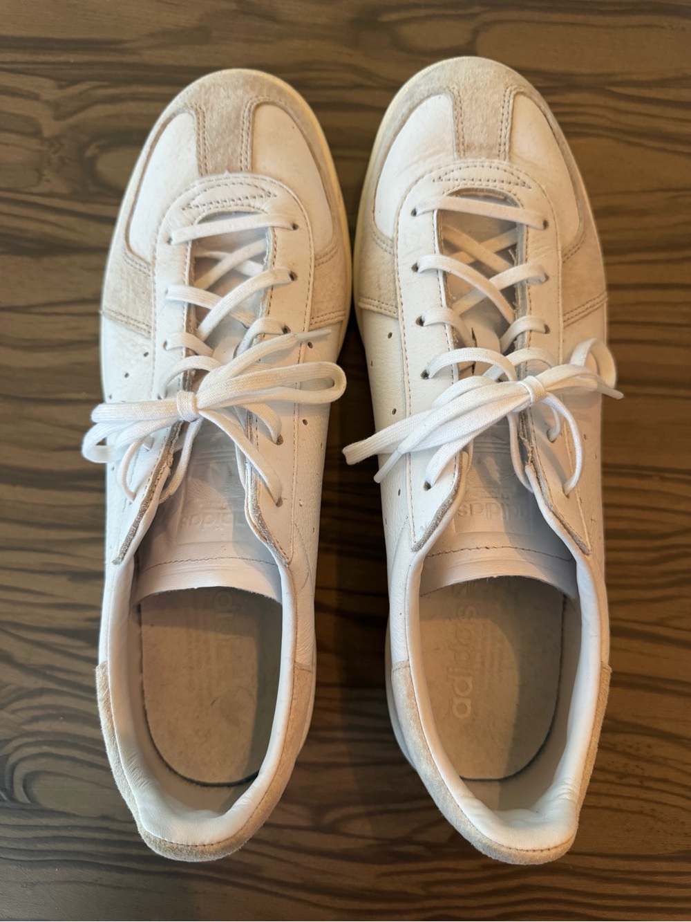adidas White and Beige Low-Top Sneakers